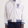 + Wimbledon Logo-Embroidered Striped Cotton Blouson Jacket - FR