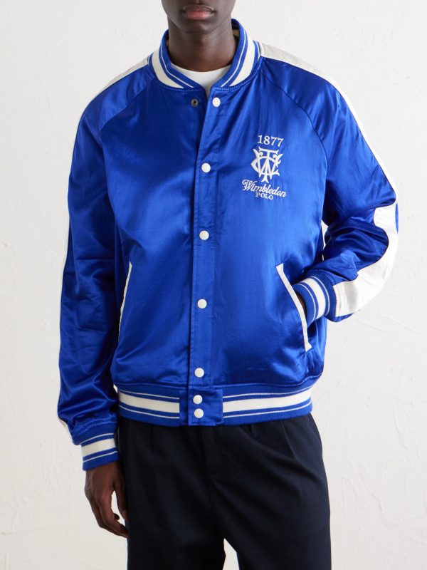 + Wimbledon Cotton-Blend Woven Bomber Jacket - FR + Wimbledon Cotton-Blend Woven Bomber Jacket - FR
