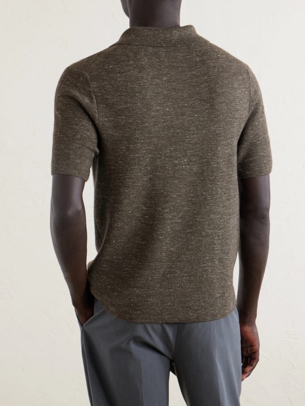 Ravi Top Silk, Cashmere and Linen-Blend Polo Shirt - BK