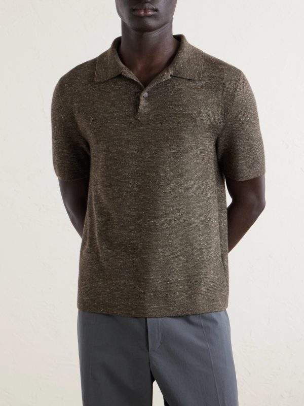 Ravi Top Silk, Cashmere and Linen-Blend Polo Shirt - FR