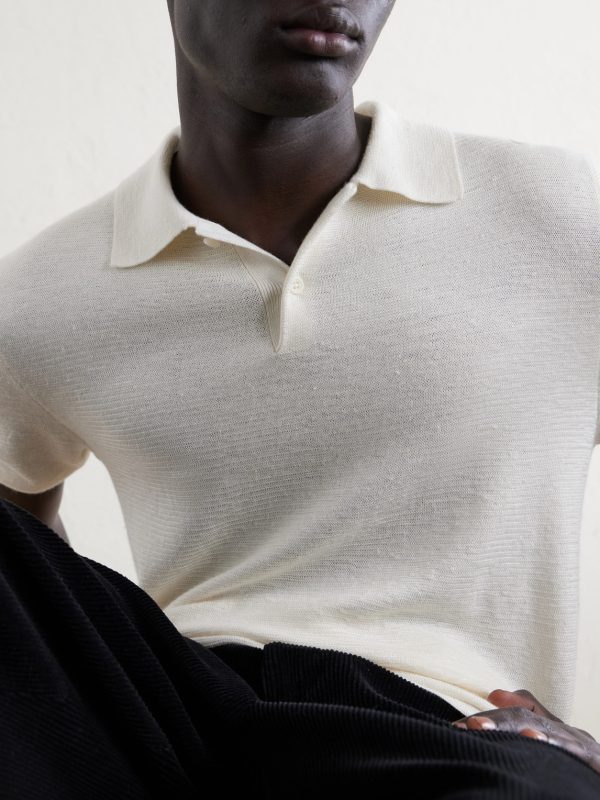 Ravi Top Silk, Cashmere and Linen-Blend Polo Shirt - CU Ravi Top Silk, Cashmere and Linen-Blend Polo Shirt - CU