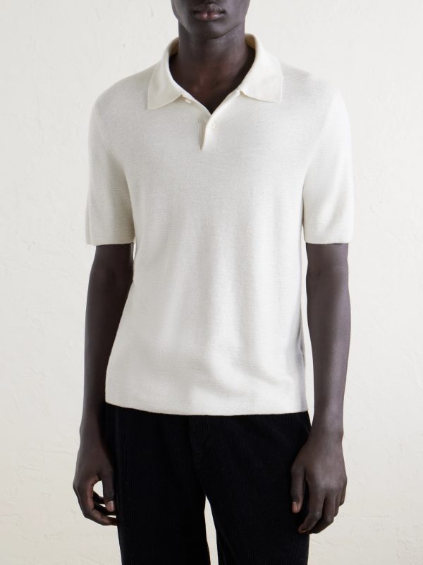 Ravi Top Silk, Cashmere and Linen-Blend Polo Shirt - FR Ravi Top Silk, Cashmere and Linen-Blend Polo Shirt - FR