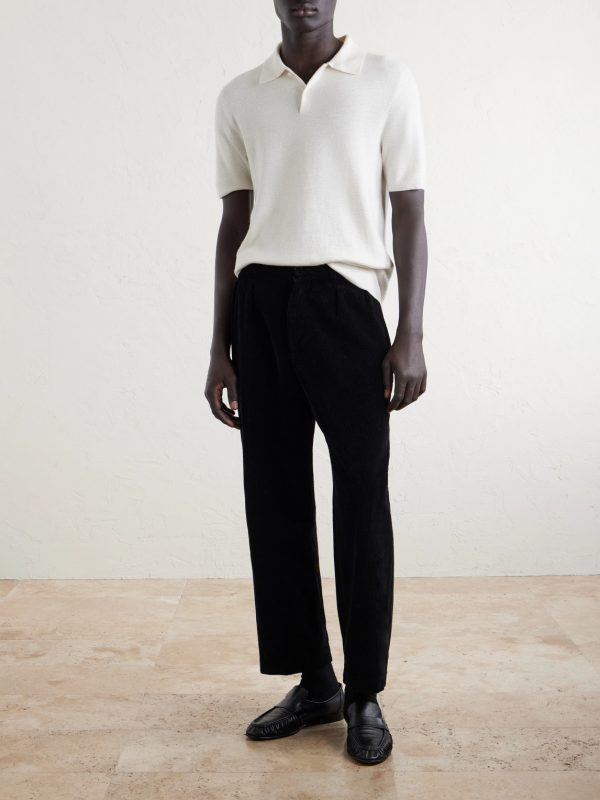 Ravi Top Silk, Cashmere and Linen-Blend Polo Shirt - OU Ravi Top Silk, Cashmere and Linen-Blend Polo Shirt - OU