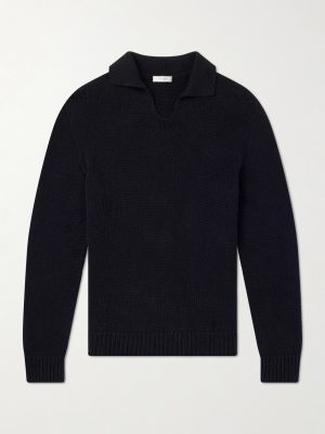 Keegan Top Open-Collar Cotton and Linen-Blend Polo Shirt Keegan Top Open-Collar Cotton and Linen-Blend Polo Shirt