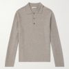 Bertram Top Ribbed Cashmere Polo Shirt