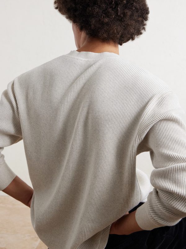 Masaki Top Waffle-Knit Cotton Sweater - CU Masaki Top Waffle-Knit Cotton Sweater - CU