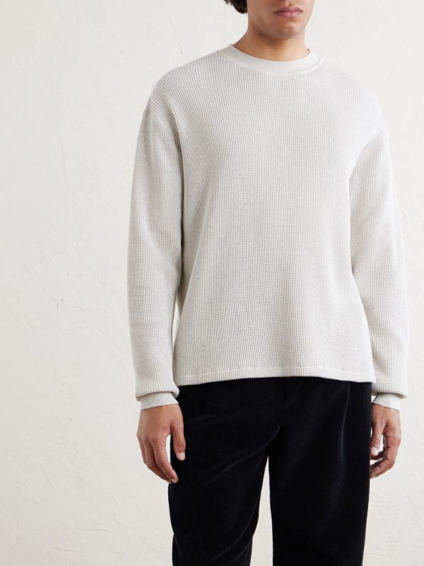 Masaki Top Waffle-Knit Cotton Sweater - FR Masaki Top Waffle-Knit Cotton Sweater - FR