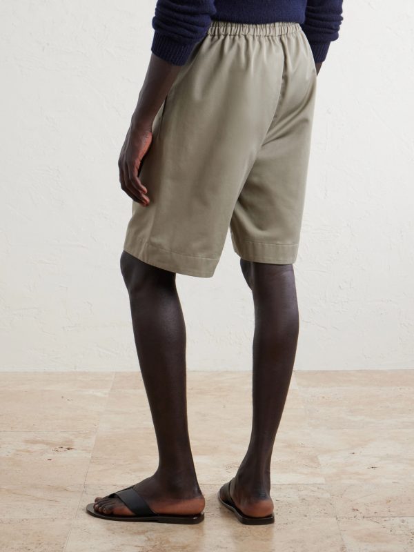Tierra Straight-Leg Twill Shorts - BK Tierra Straight-Leg Twill Shorts - BK