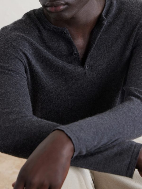 Ayan Cashmere and Silk-Blend Henley Shirt - CU Ayan Cashmere and Silk-Blend Henley Shirt - CU