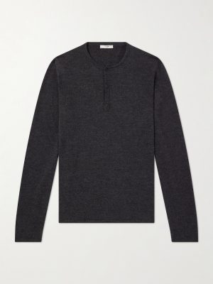 Ayan Cashmere and Silk-Blend Henley Shirt Ayan Cashmere and Silk-Blend Henley Shirt