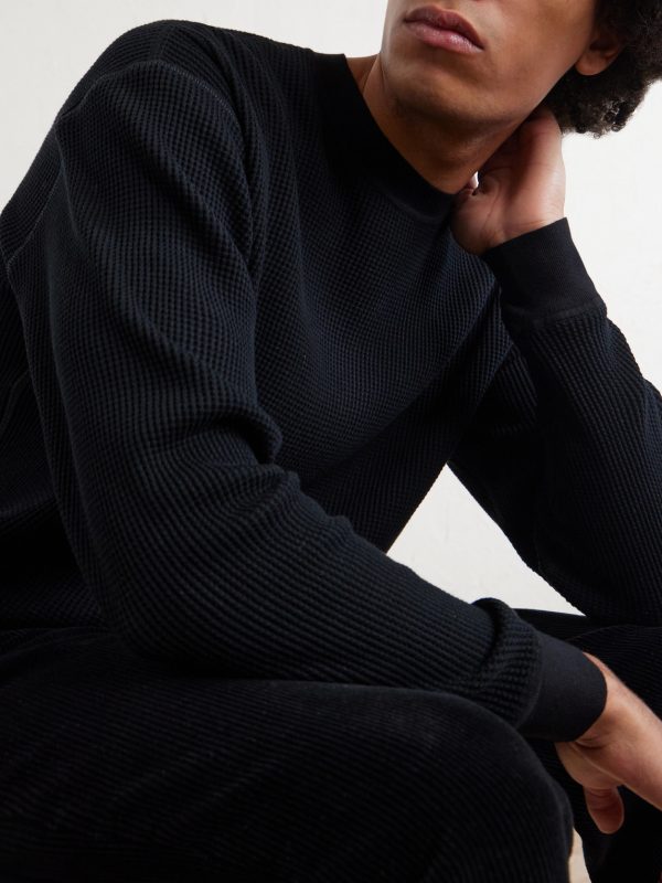 Masaki Top Waffle-Knit Cotton Sweater - CU Masaki Top Waffle-Knit Cotton Sweater - CU