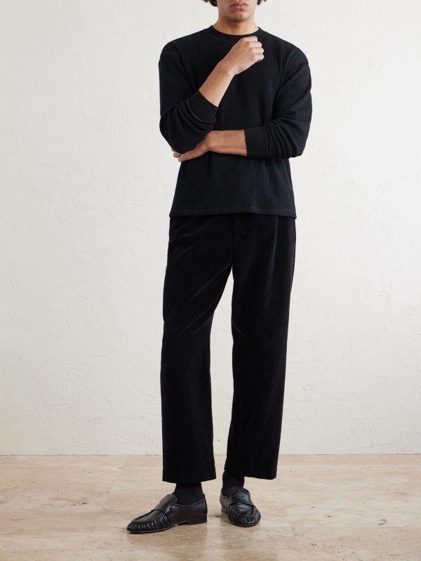 Masaki Top Waffle-Knit Cotton Sweater - OU Masaki Top Waffle-Knit Cotton Sweater - OU