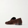 Soft Moccasin Two Gathered Suede Loafers - BK