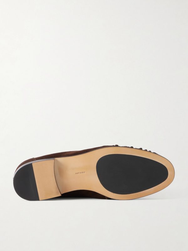 Soft Moccasin Two Gathered Suede Loafers - E1