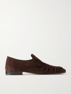 Soft Moccasin Two Gathered Suede Loafers Soft Moccasin Two Gathered Suede Loafers