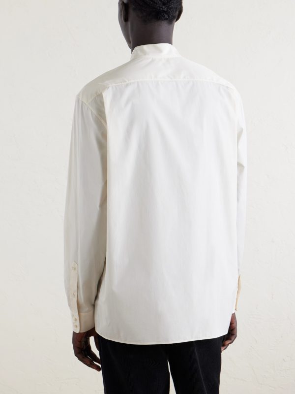 Piero Nehru-Collar Cotton-Poplin Shirt - BK