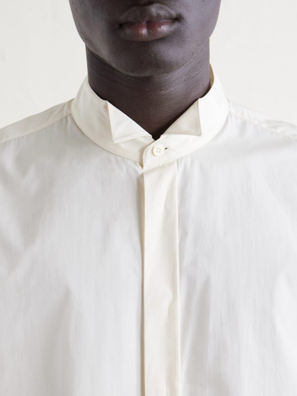 Piero Nehru-Collar Cotton-Poplin Shirt - CU