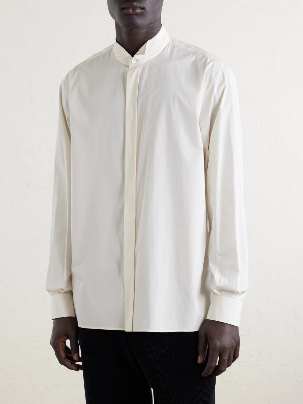 Piero Nehru-Collar Cotton-Poplin Shirt - FR