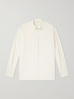 Piero Nehru-Collar Cotton-Poplin Shirt Piero Nehru-Collar Cotton-Poplin Shirt
