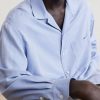 Elijas Camp Collar Silk-Poplin Shirt - CU Elijas Camp Collar Silk-Poplin Shirt - CU