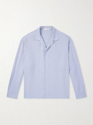 Elijas Camp Collar Silk-Poplin Shirt Elijas Camp Collar Silk-Poplin Shirt