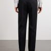 Tissan Straight-Leg Silk-Trimmed Wool Trousers - BK Tissan Straight-Leg Silk-Trimmed Wool Trousers - BK