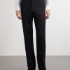 Tissan Straight-Leg Silk-Trimmed Wool Trousers - FR Tissan Straight-Leg Silk-Trimmed Wool Trousers - FR