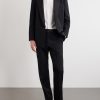 Tissan Straight-Leg Silk-Trimmed Wool Trousers - OU Tissan Straight-Leg Silk-Trimmed Wool Trousers - OU