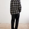 Eren Camp-Collar Checked Cotton-Blend Shirt - BK Eren Camp-Collar Checked Cotton-Blend Shirt - BK