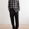 Eren Camp-Collar Checked Cotton-Blend Shirt - OU Eren Camp-Collar Checked Cotton-Blend Shirt - OU