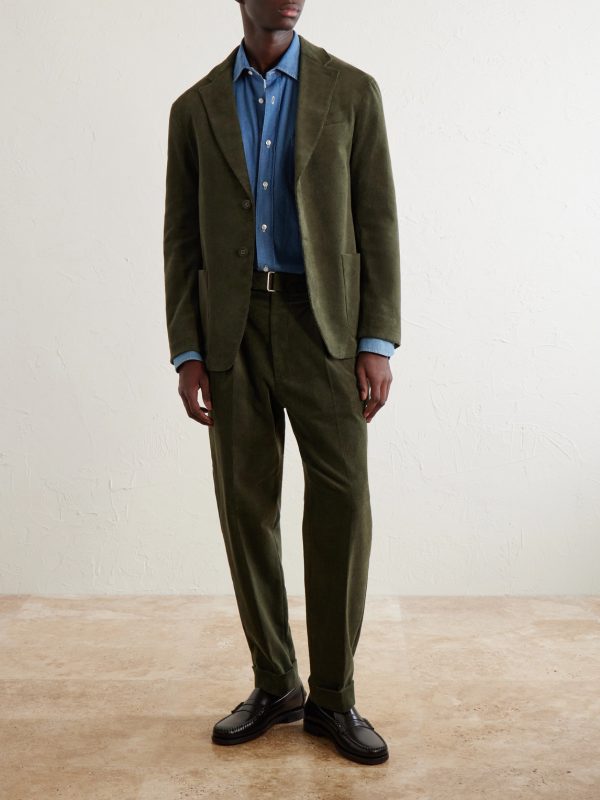Hugo Straight-Leg Cotton-Blend Corduroy Trousers - OU Hugo Straight-Leg Cotton-Blend Corduroy Trousers - OU
