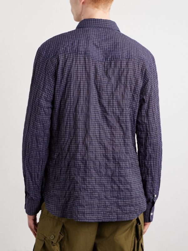 Benoit Checked Cotton-Blend Voile Shirt - BK Benoit Checked Cotton-Blend Voile Shirt - BK