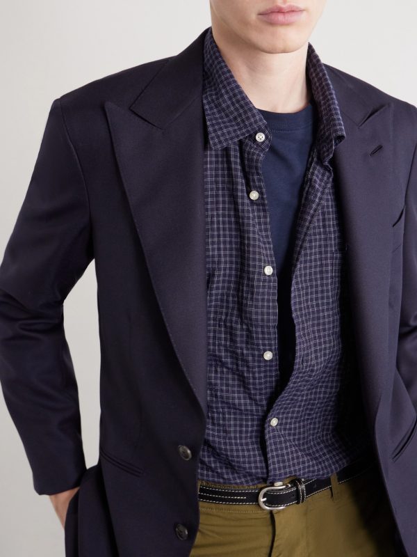 Benoit Checked Cotton-Blend Voile Shirt - CU Benoit Checked Cotton-Blend Voile Shirt - CU
