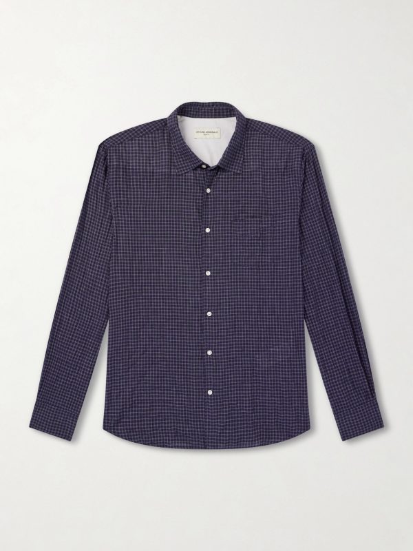 Benoit Checked Cotton-Blend Voile Shirt Benoit Checked Cotton-Blend Voile Shirt