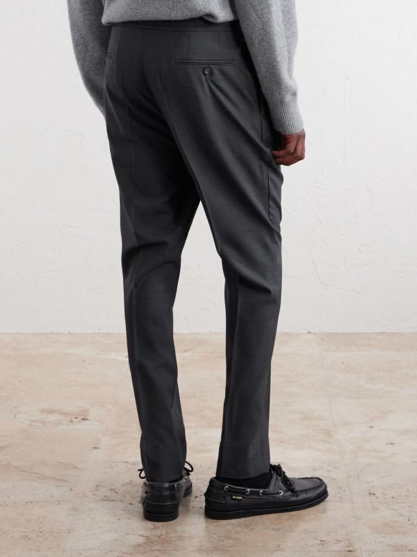 Drew Tapered Pleated Wool Trousers - BK Drew Tapered Pleated Wool Trousers - BK