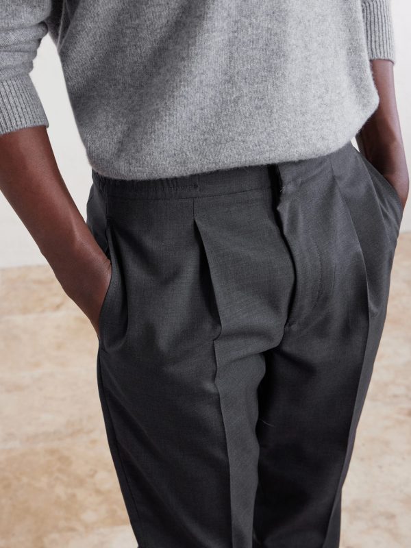 Drew Tapered Pleated Wool Trousers - CU Drew Tapered Pleated Wool Trousers - CU