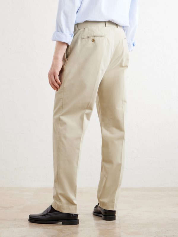 Straight-Leg Pleated Cotton-Twill Chinos - BK
