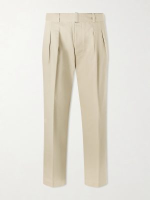Straight-Leg Pleated Cotton-Twill Chinos Straight-Leg Pleated Cotton-Twill Chinos