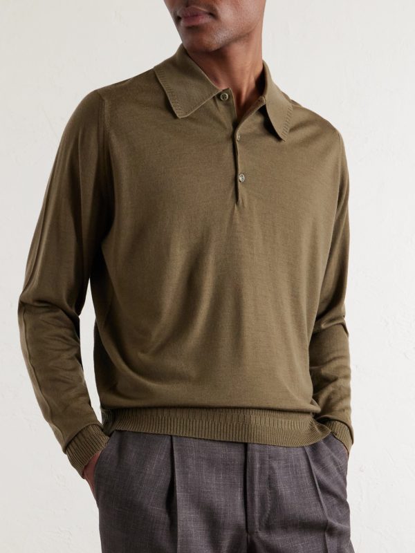 + Bill Nighy Merino Wool Polo T-Shirt - FR + Bill Nighy Merino Wool Polo T-Shirt - FR