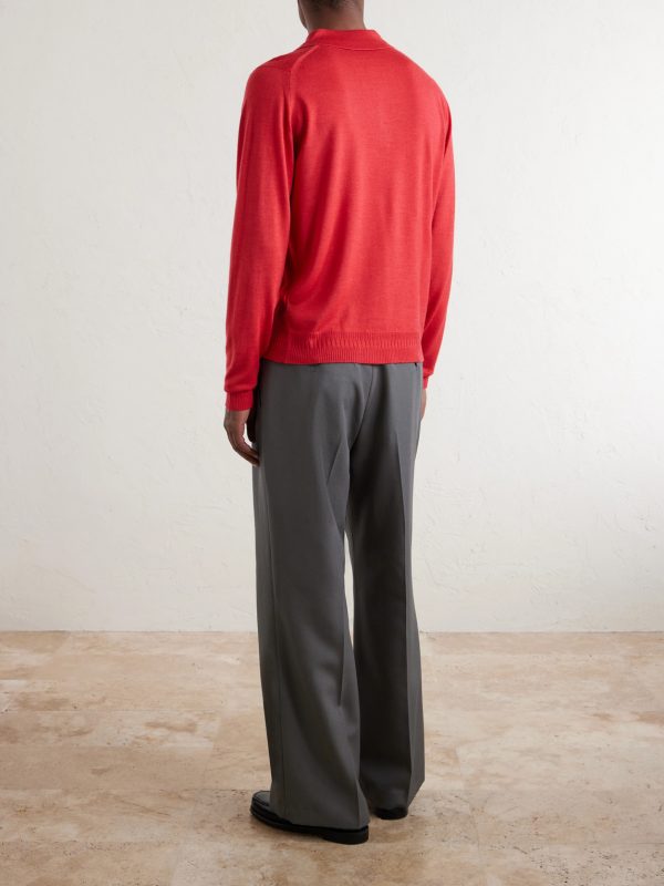 + Bill Nighy Cashmere and Silk-Blend Polo T-Shirt - BK + Bill Nighy Cashmere and Silk-Blend Polo T-Shirt - BK