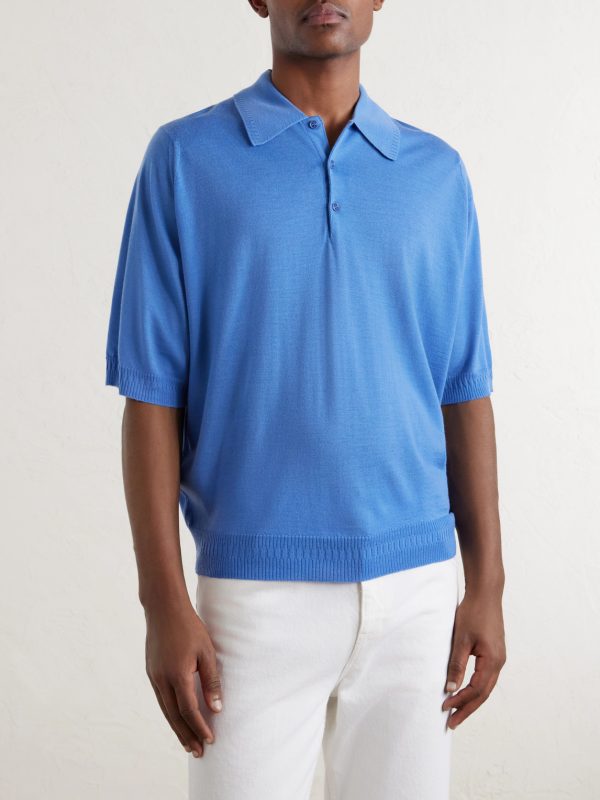 + Bill Nighy Merino Wool Polo T-Shirt - FR + Bill Nighy Merino Wool Polo T-Shirt - FR