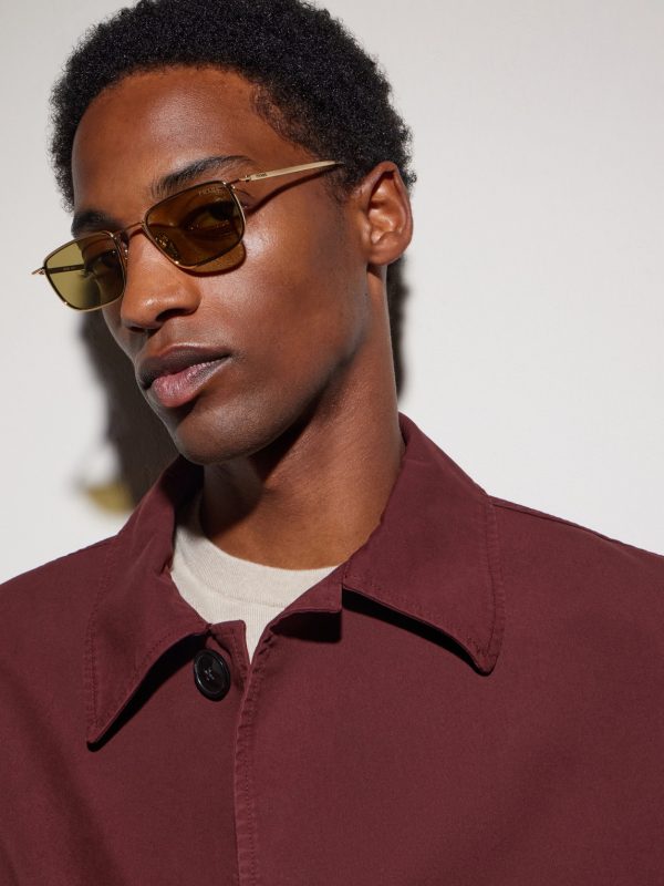 Square-Frame Gold-Tone Sunglasses - BK Square-Frame Gold-Tone Sunglasses - BK