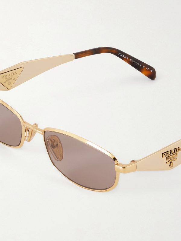 Round-Frame Gold-Tone and Acetate Sunglasses - CU