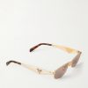 Round-Frame Gold-Tone and Acetate Sunglasses - FR