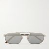 Aviator-Style Silver-Tone Sunglasses