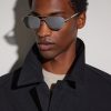 Aviator-Style Silver-Tone Sunglasses - OU