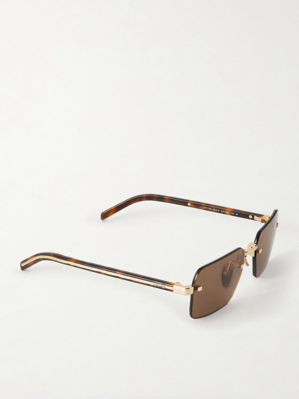 Square-Frame Gold-Tone Sunglasses - FR Square-Frame Gold-Tone Sunglasses - FR