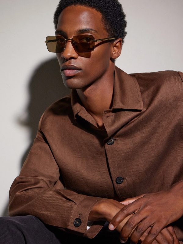 Square-Frame Gold-Tone Sunglasses - OU Square-Frame Gold-Tone Sunglasses - OU