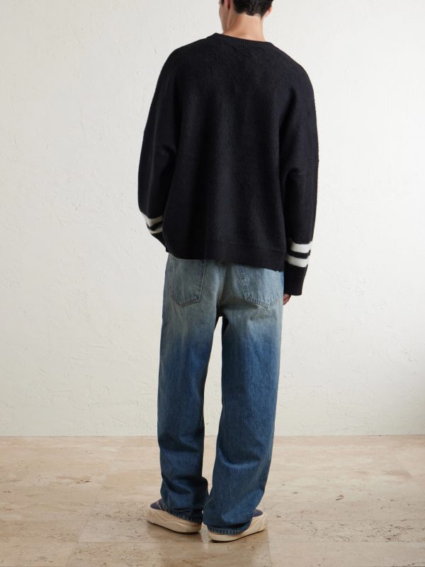 Dolphin Dreams Logo-Embroidered Cotton and Wool-Blend Sweater - BK Dolphin Dreams Logo-Embroidered Cotton and Wool-Blend Sweater - BK