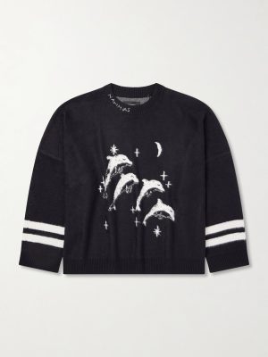 Dolphin Dreams Logo-Embroidered Cotton and Wool-Blend Sweater Dolphin Dreams Logo-Embroidered Cotton and Wool-Blend Sweater
